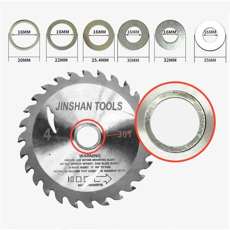 Shaft Collar Ring Saw Blade Variable Diameter Ring 16 turns 20/22/25.4/30mm Angle Grinder Inner Hole Washer