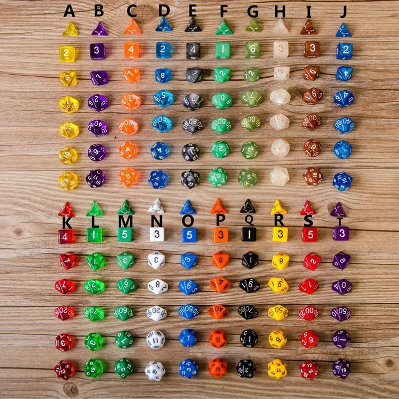 Dice set 7PCS/LOT Multi-sided random colors