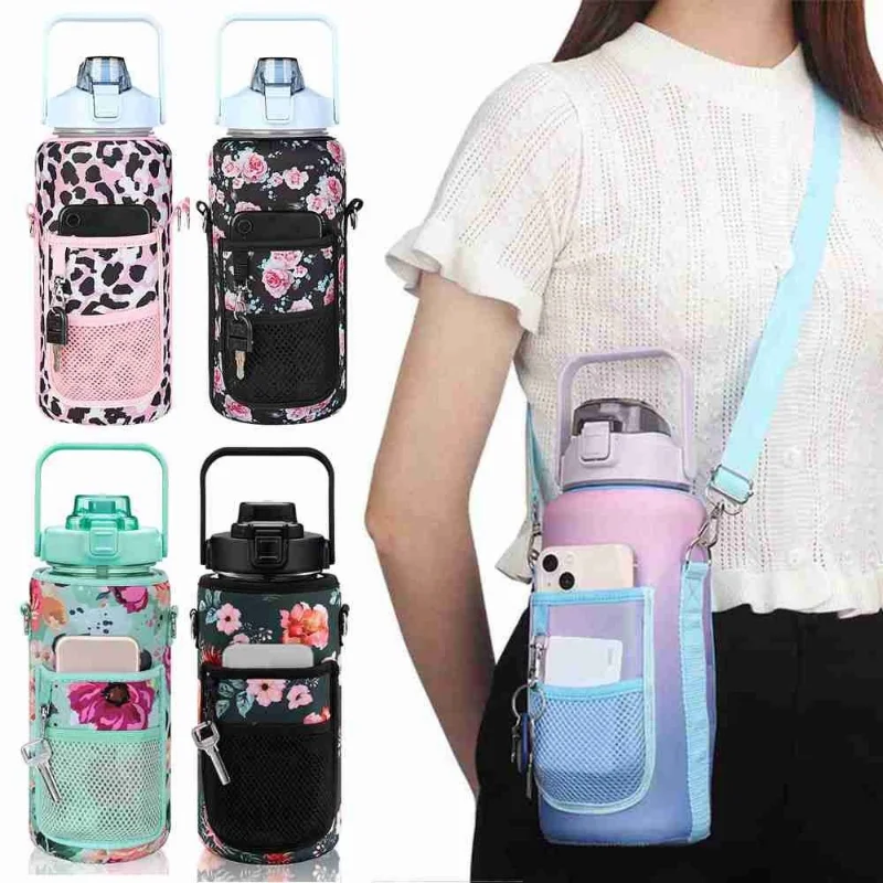 

Half Gallon Water Bottle Case Sleeve, Sports Insulation, Bottle Covers, Pouch with Strap, Cellphone Holder, Fashion