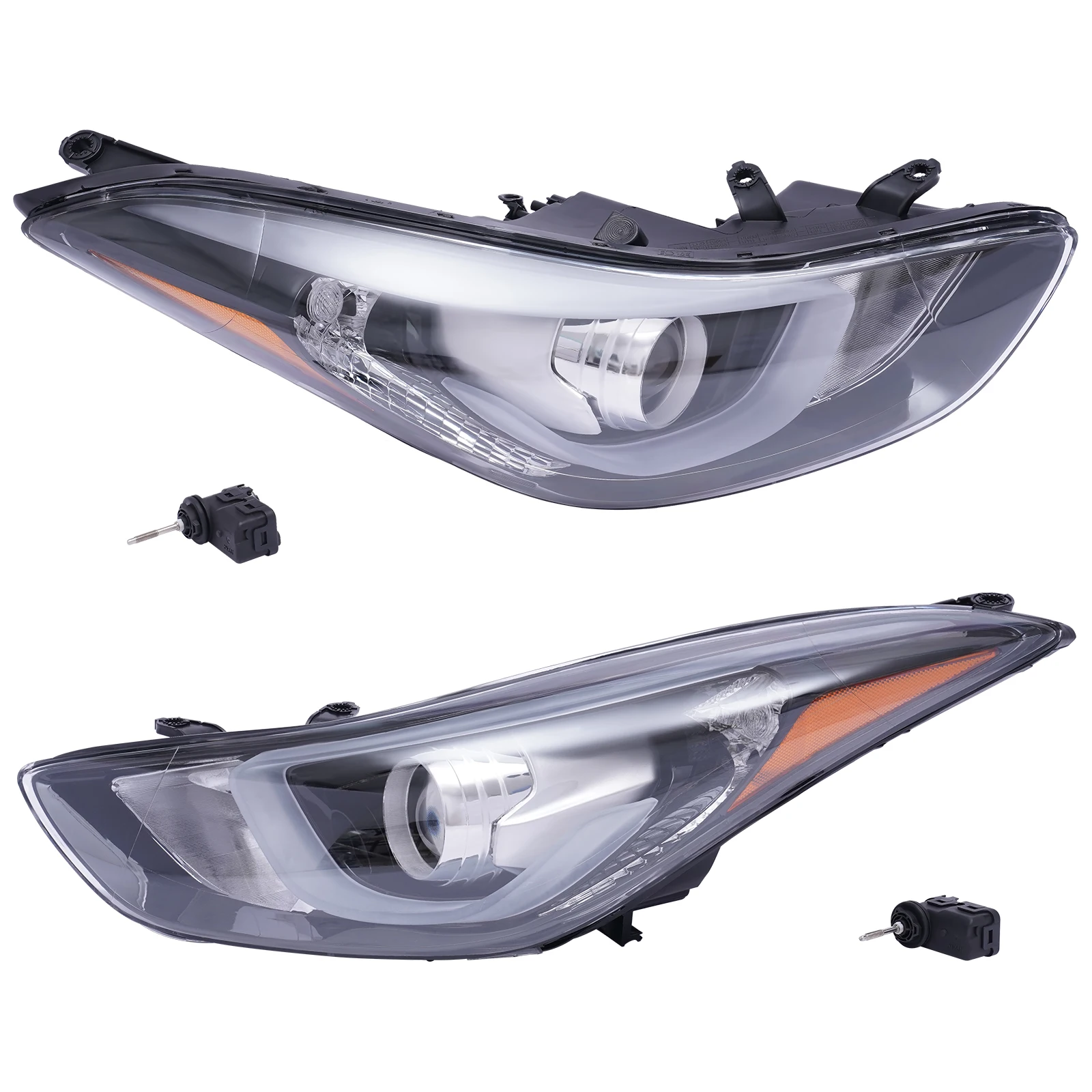 

Fits 2014-2016 Hyundai Elantra Projector Headlight w/ LED Sport High Impact Resistance