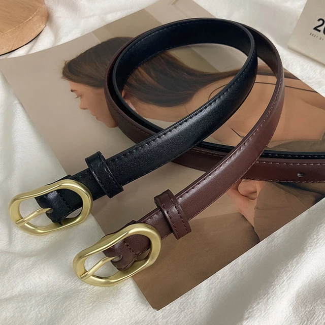 2 Cinture In Pelle PU Per Donna - Regolabili, Color Nero E Marrone, 105cm, Per Jeans, Vestiti E Abiti - Foto 6