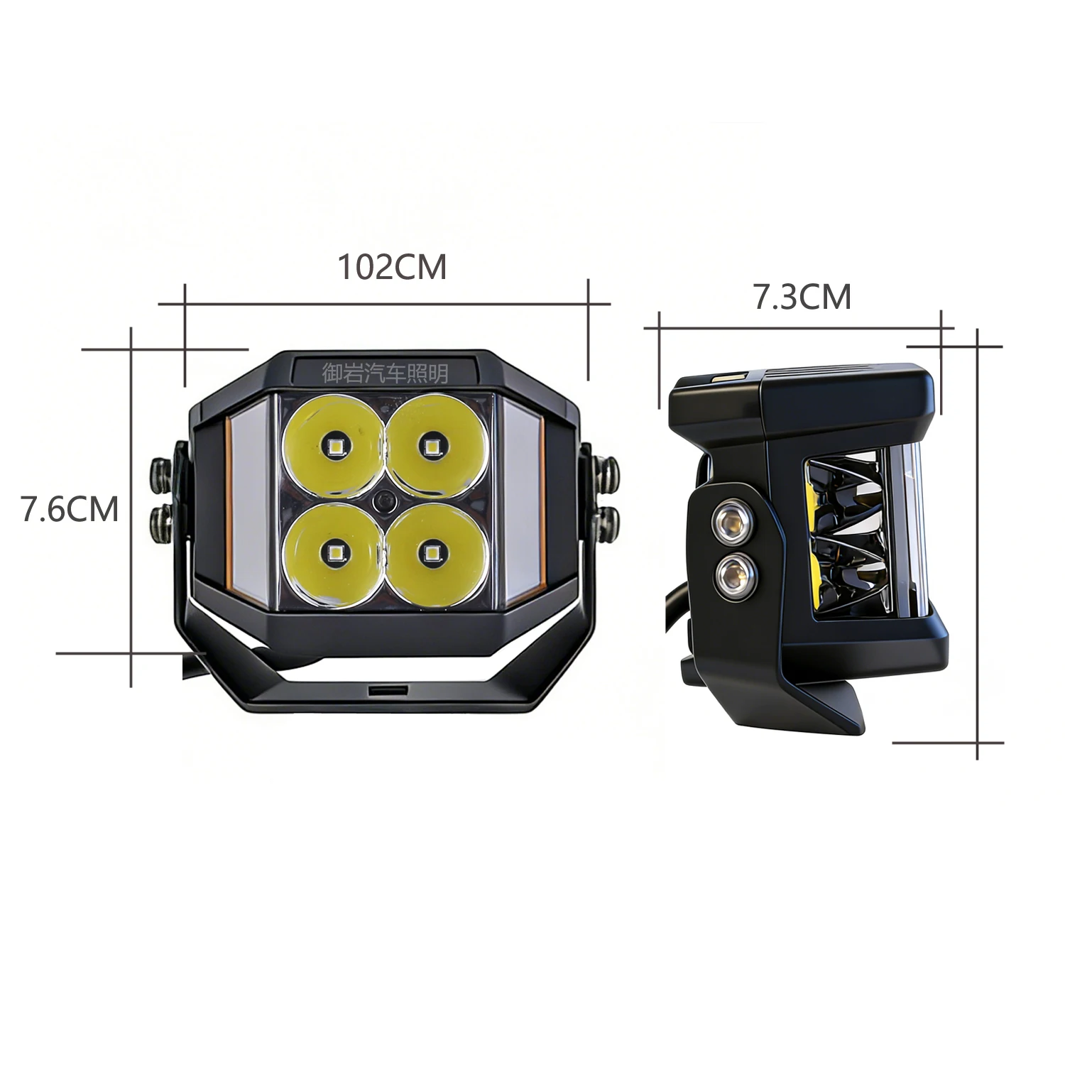 2개 4인치 60W LED 작업등 포드, 양면 슈터 DRL 주행등, 트럭, 픽업, 오프로드 트랙터, SUV, 4WD, 12V, 24V용