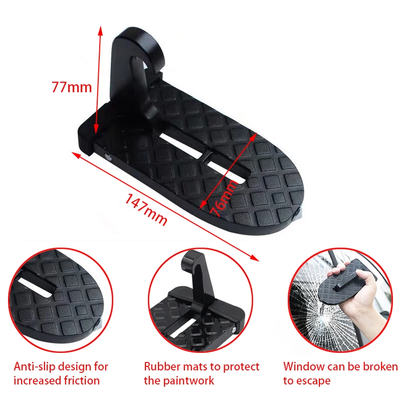 Foldable Car Roof Rack Step Car Door Step Multifunction Universal Latch Hook Foot Pedal Aluminium Alloy Safety car accessories car roof rack step
