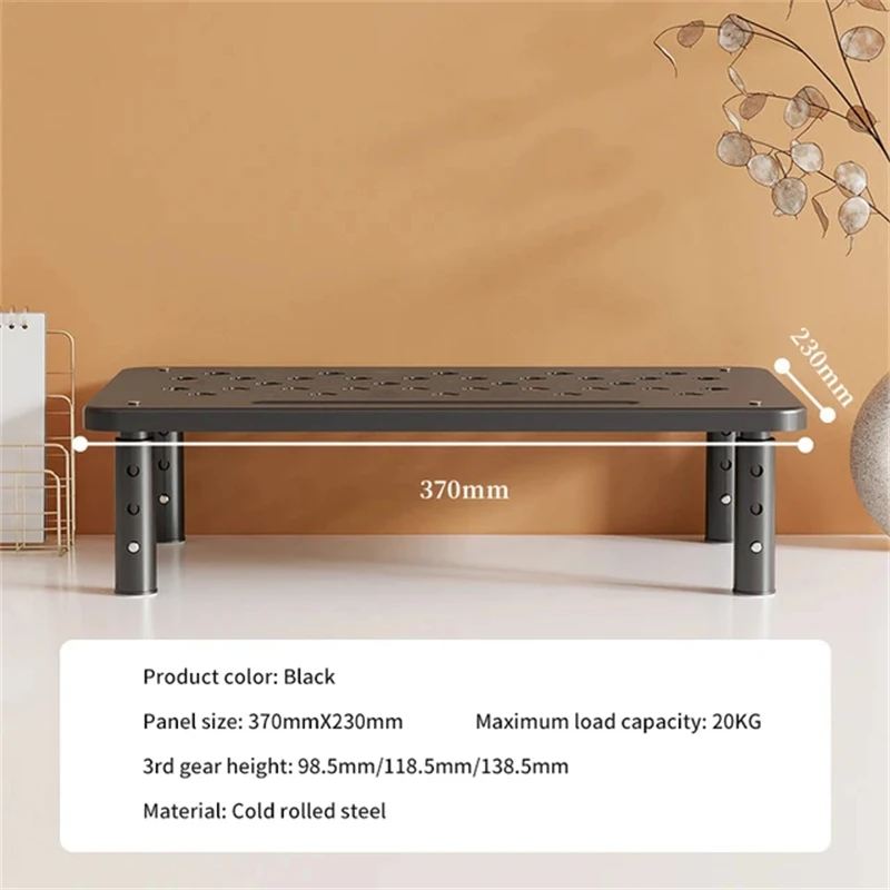 מעמד מחשב מתכוונן למסך שולחן טלסקופי מחזיק מסך מחשב מוגבר מפחית מתח לצוואר ציוד אחסון למשרד