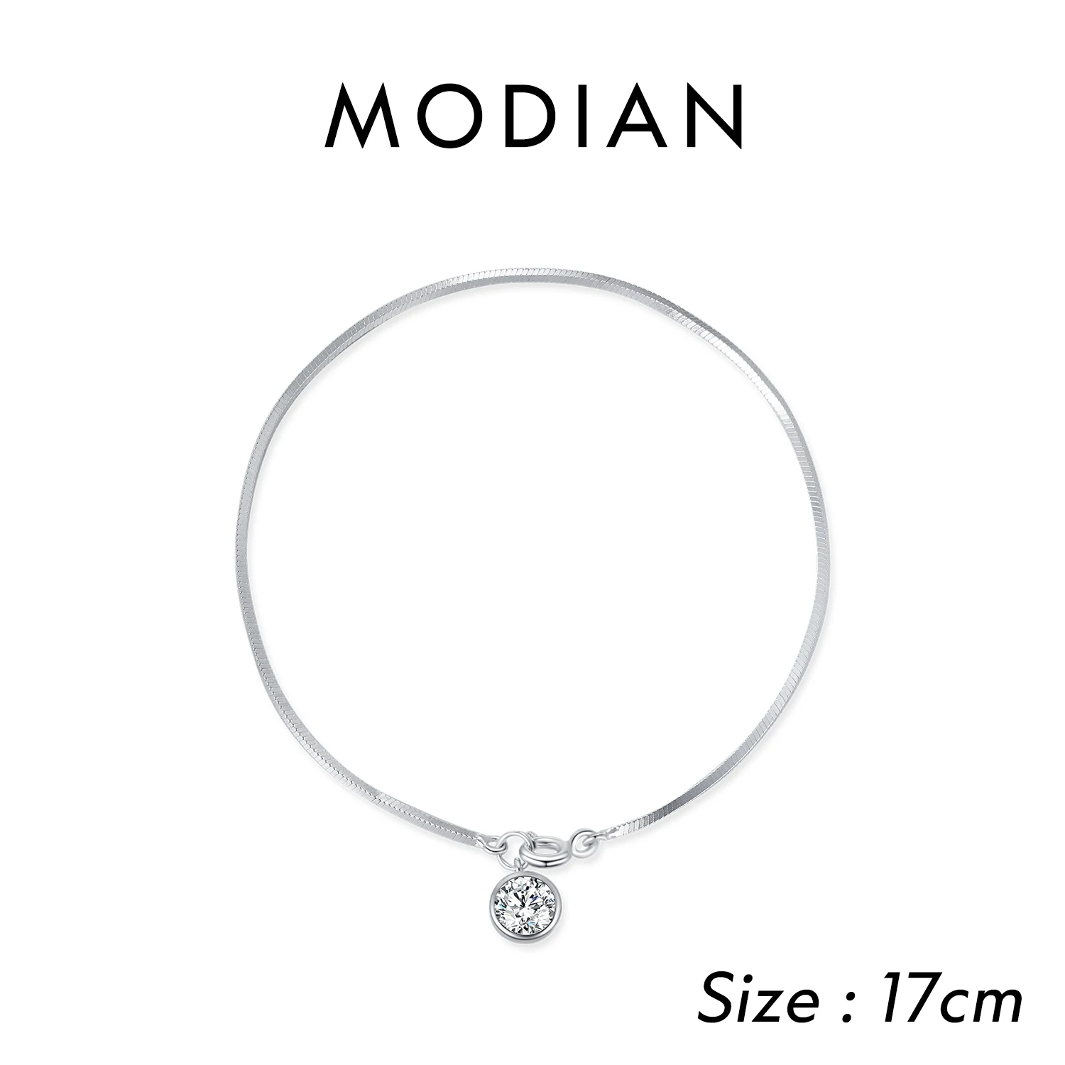 موديان 925 فضة ثعبان سلسلة سوار الذهب الأبيض تألق...