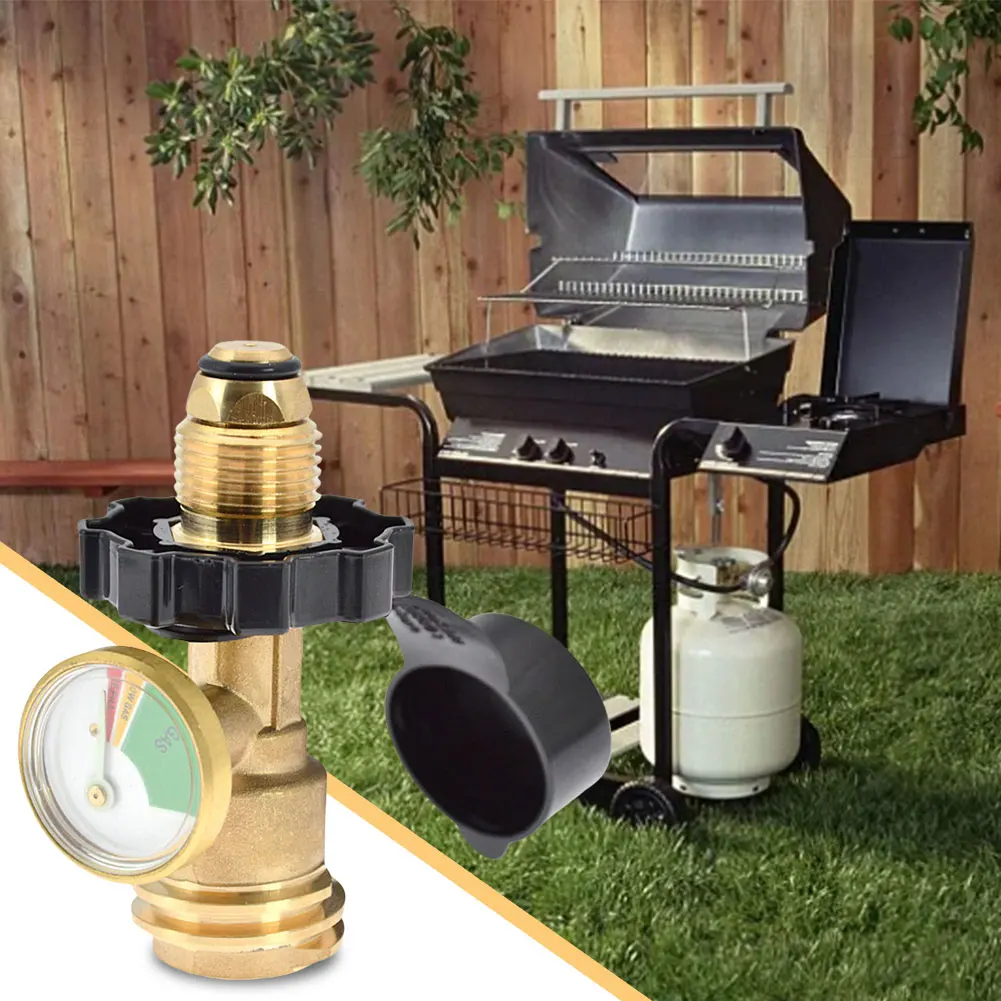 Universal Propane Tank Gauge Convert POL LP Tank Service Valve To QCC1/Type 1 Level Indicator Propane Tank Gas Pressure Meter