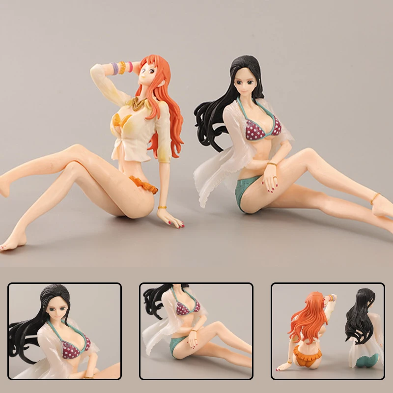 

10CM One Piece Anime Kawaii Robin Nami Action Figures Sexy Beauty Girl Model PVC Collection Doll Toys Ornament Decorations