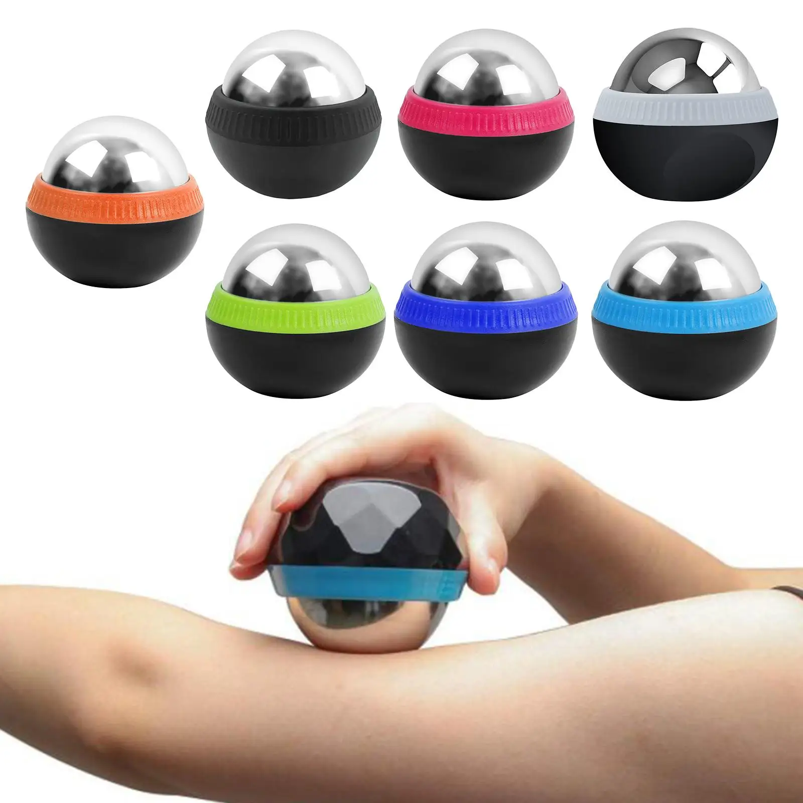 Stainless Steel Cold Massage Roller Cold&Heat Relief Massage Ball Deep Tissue 4