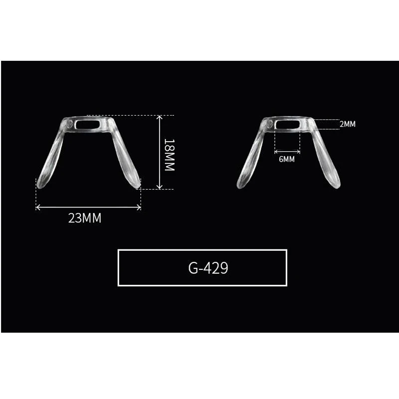 Shape U Style Connected Nose Saddle Octagonal Eyeglasses Soft Nose Pads For Insert On Glasses Translucent Anti-Slip Pad glasses nose pads