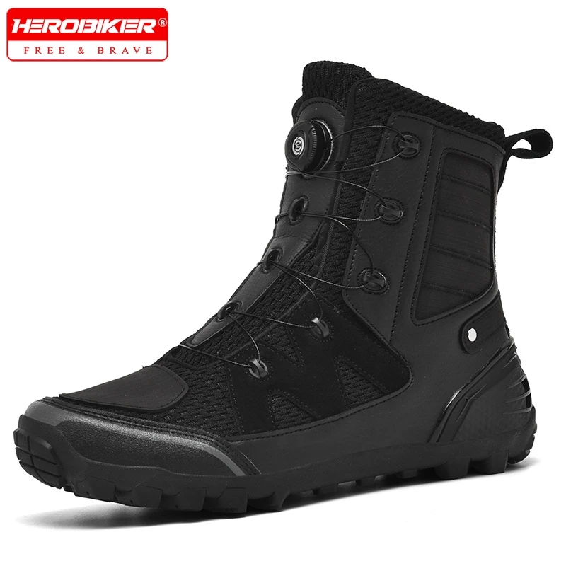 Waterproof Motorcycle Shoes Motorcycle Boots Man Studded Boots Anti-Fall Equipment Wear-Resistant Motocross