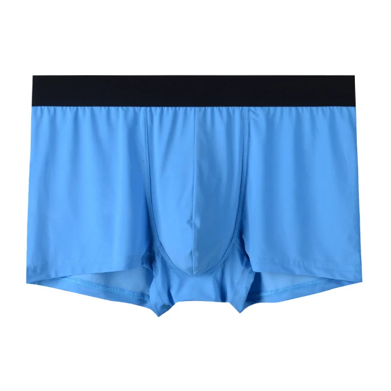 

Summer Ice Silk Man Underwear Boxer Mid Waist Breathable Men Underpants Sexy Seamless U Pouch Mens Panties Boxers Shorts Trunk