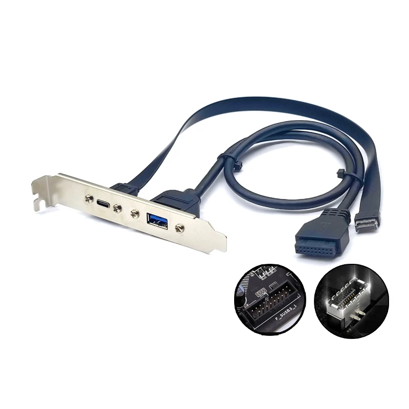Conector de Cabeçalho do Painel Frontal com Suporte tipo c para tipo e Usb 3.2 Gen2 Usb 3.2 20gbps 5gb Usb 3.0 a 19pin 50cm
