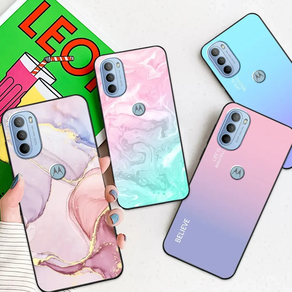 SEAHAI Cover Per Motorola Moto G31 / G41 - Custodia Ultrasottile In TPU A Colori Sfumati Viola/Blu, Morbida E Antiurto Con Angoli Rinforzati, Supporta Ricarica Wireless