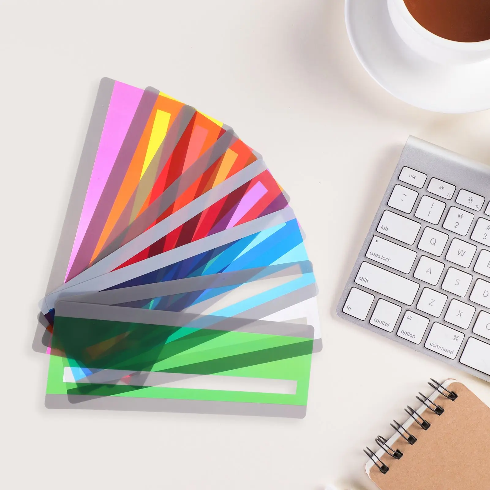 8pcs Help with Dyslexia for School Crystal Children Guided Reading Strips Highlight Strips Colored Overlay Highlight Bookmarks