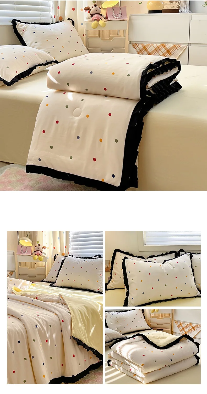 Floral Style Duvet Summer Comforter Single/Queen Size Quilts Quilted Blanket Skin-friendly Bedspread 여름이불(Pillowcase Need Order)