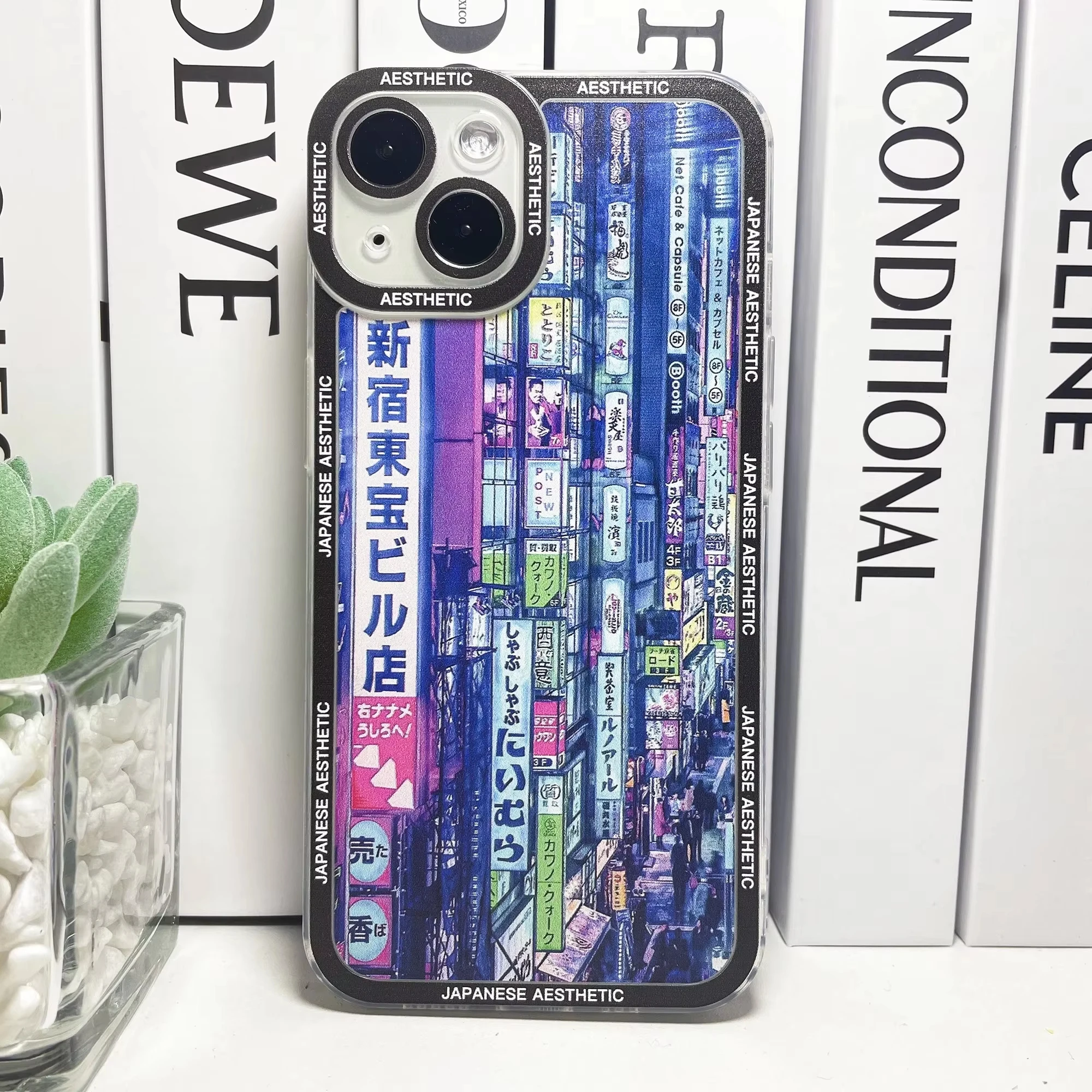 Japanese Aesthetic Neon Lights City Street Phone Case - Soft Cover