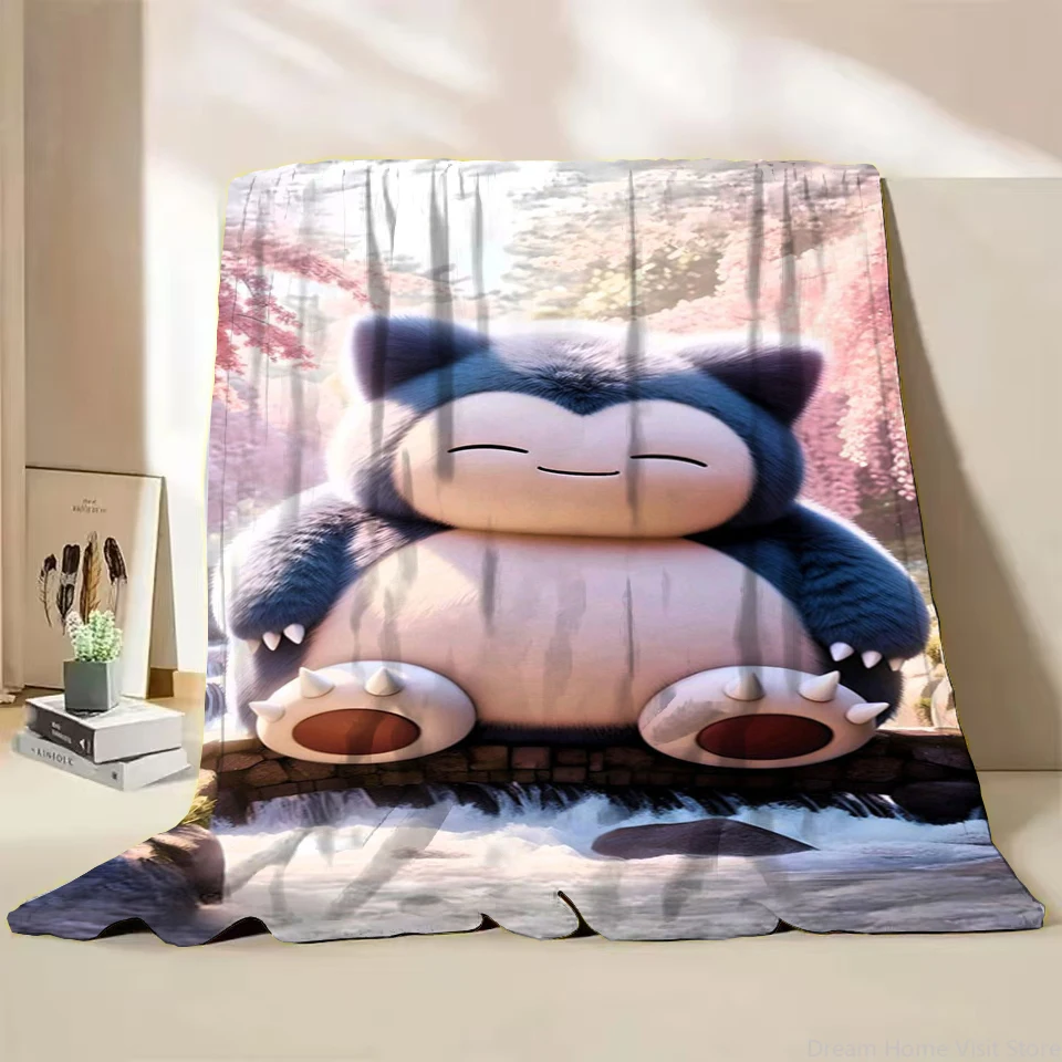 Pokemon Snorlax Flannel Fluffy Fleece Blanket for Home Bedroom Bed Sofa Office Children's Cover Adult Soft Blanket Kid Cute Gift 5