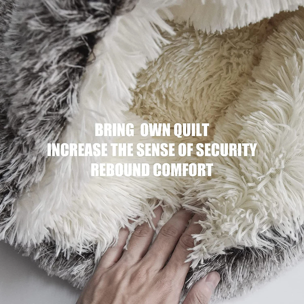 Round Plush Cat Bed Deep Sleep Bed for Cats Winter Warm Dog House Cushion Luxury Long Plush Kitten Puppy Sleeping Sofa Nest