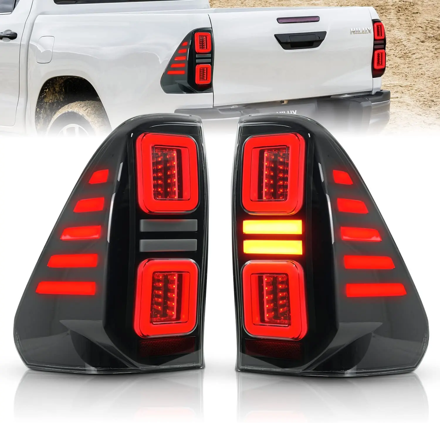 

LED Taillights for Toyota Hilux VIGO REVO CONQUEST 2015 2016 2017 2018 2019 2020 2021 2022 2023 Sequential Turning Signal