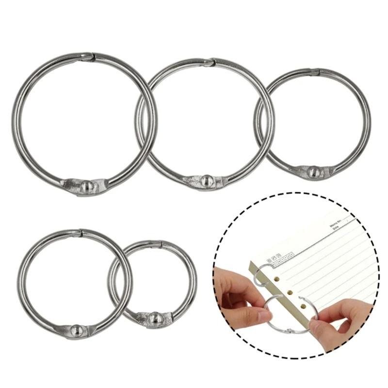 

Binder Rings Sturdy Book Rings-Loose Leaf Binder Rings for Index-Cards and Paper Heavy Duty-Silver Paper Rings