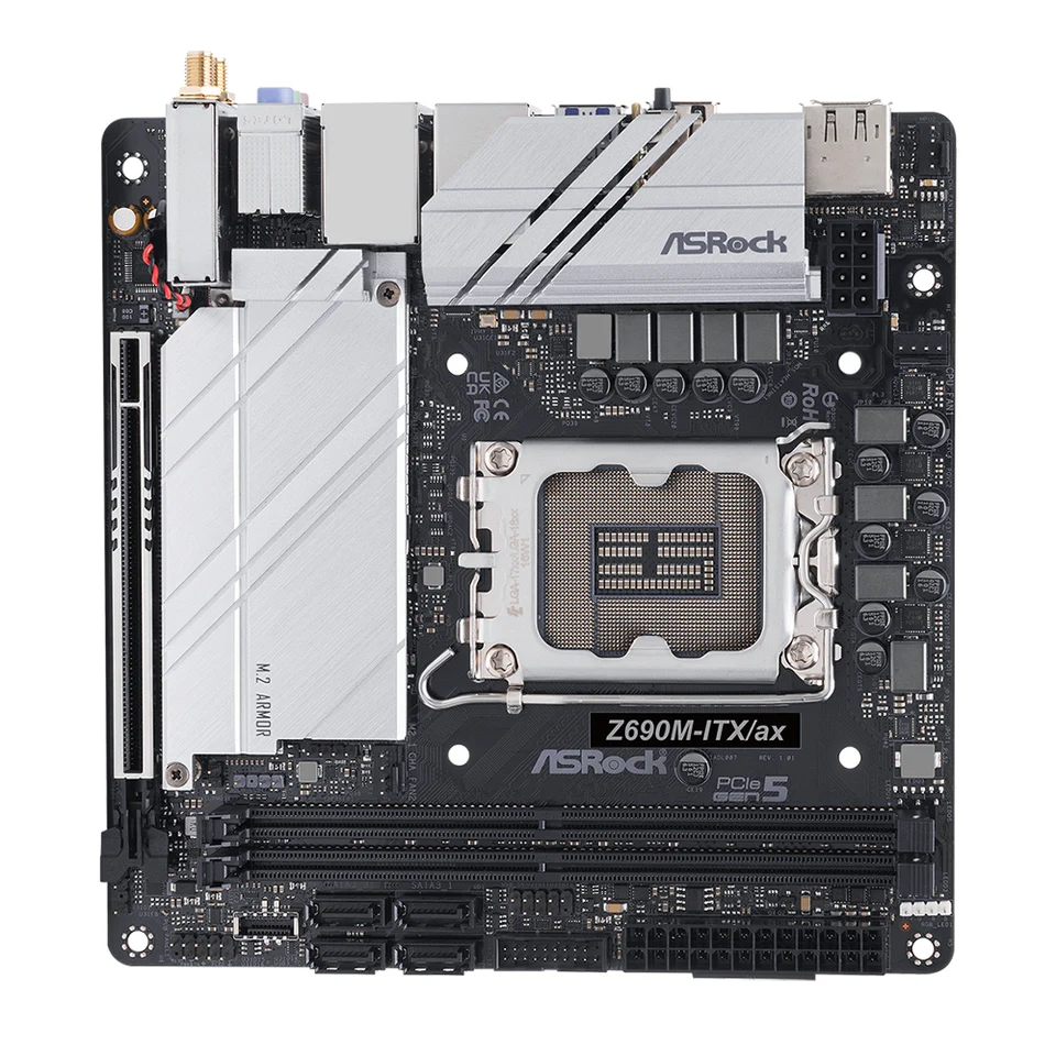 ASROCK Z690M-ITX/ax motherboard Z690 placa mãe pc LGA1700 CPU
