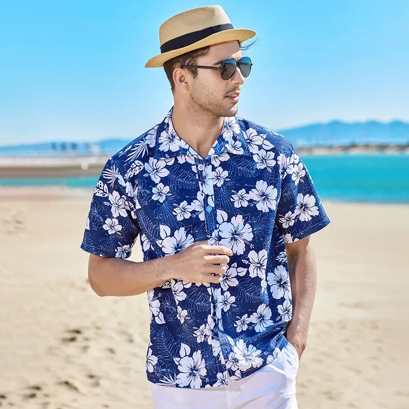 Fashion Mens Hawaiian Shirt Male Casual Colorful Printed Beach Aloha Shirts Short Sleeve Plus Size 5XL Camisa Hawaiana Hombre 3