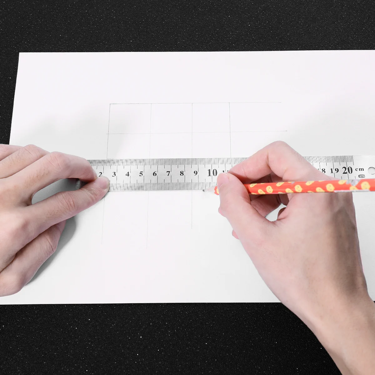 TOYMYTOY 3Pcs Stainless Steel Ruler Metal Ruler for Engineering School Office Drawing 20cm/30cm/40cm