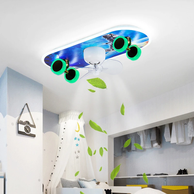 

Ceiling Light Astronaut Magic Color Frequency Conversion Shaking Head Children Fan Lamp Simple Electric Fan