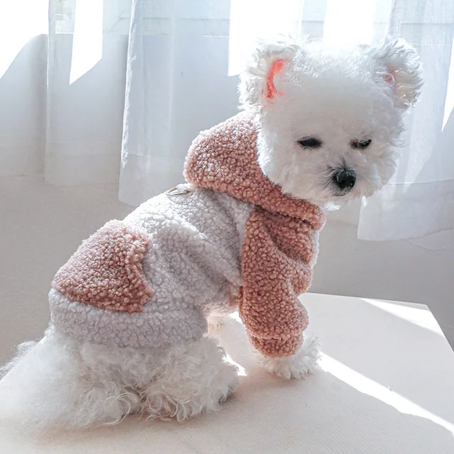 S7695eedeaab446d99d0698de53e750bbH.jpg Fashion Cat Dog Hoodie with Buckle Winter Pet Sweater for Small Dogs Chihuahua Poodle Puppy Hooded Clothes mascotas Clothing