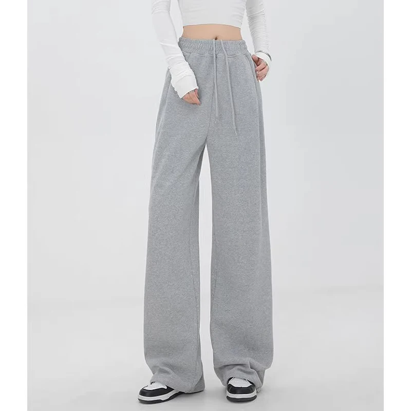 Description Picture 5 of itemWomen's high waisted sports pants, loose fit sweatpants, straight leg leg ankle cinching casual running pants