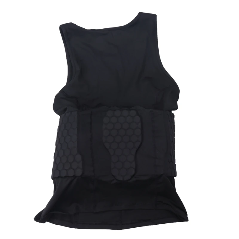 Men's Rib Protector Padded Vest Compression Shirt Training Vest With 3-Pad For Football Soccer Basketball Hockey Protective Gear 4
