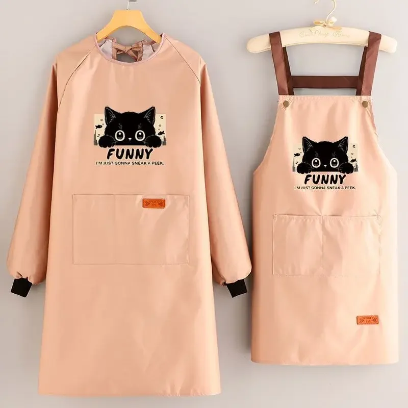 New Hot Sale Of The Season Long Sleeve Chinese Style Apron High Aesthetic Value Waterproof Oil Resistant Men Women Cooking Apron