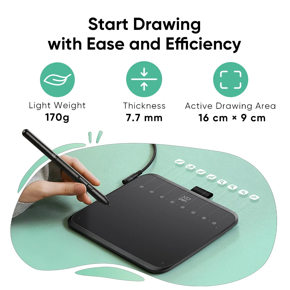 XPPen Deco 640 Graphics Pen Tablet 16384 Pressure Level 60° Tilt Support 8 shortcut keys for PC Android Game osu - Image 4
