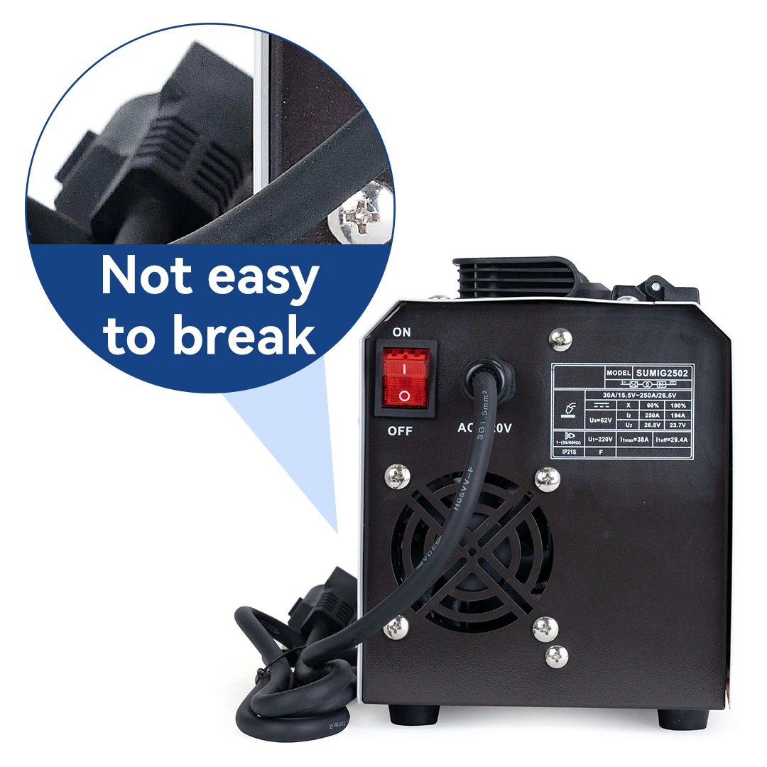 SAFE-UP Semi-automatic Household Welding Machine 250A/220V Non Gas MIG Welder With1KG 0.8mm Flux Core Soldering Accessories
