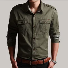 

2022 New 100% cotton military shirt with epaulette men long sleeve breathable casual shirts man solid shirt slim fit men shirts