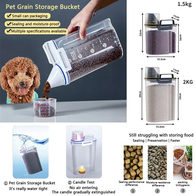Premium Airtight Pet Food Container Large Capacity Locking Lid BPA-Free Keep Dry Fresh Dog Cat Food Easy Clean Space Saving 3