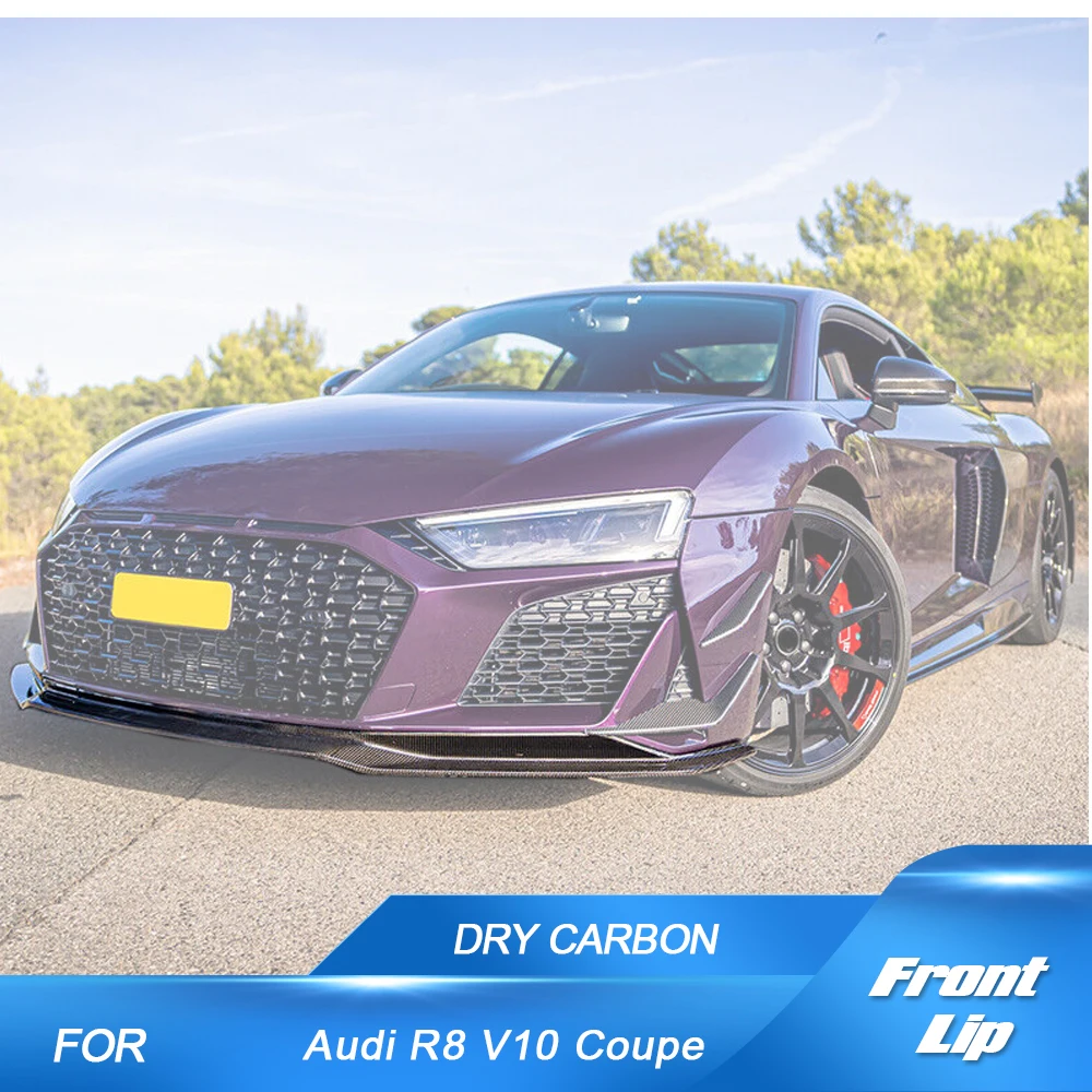 

Car Front Bumper Dry Carbon Lip Spoiler for Audi R8 V10 GT Performance Coupe 2023 New R8 Carbon Car Kits Guard Chin Lip