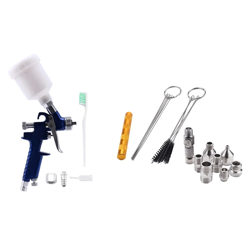 Bestnozzle H 2000 Professional HVLP Spray Gun With Airbrush Adapter Set