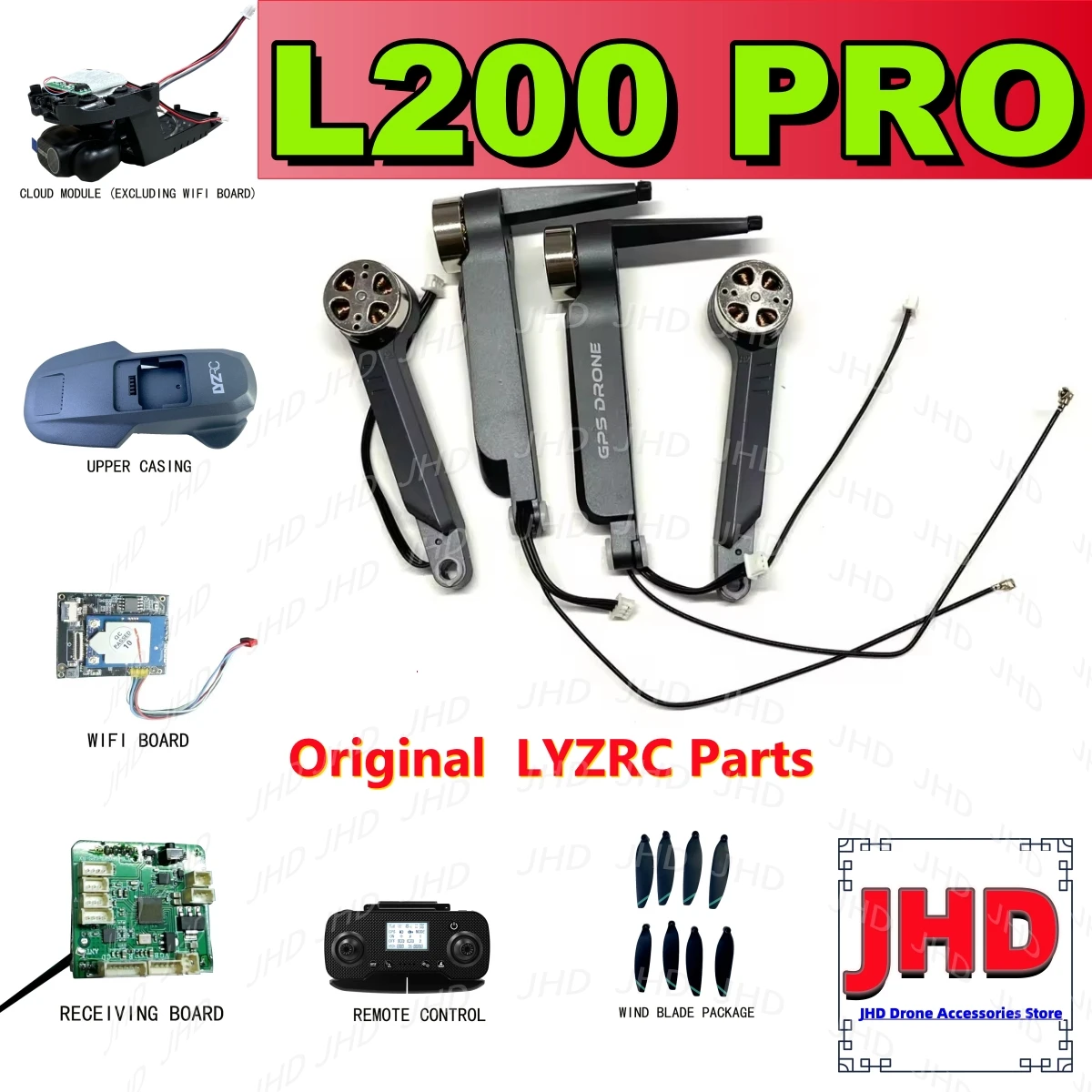 JHD For LYZRC L200 PRO MAX Drone Body Arm Propeller GPS WiFi Board Main Board Motor ESC etc RC L200 PRO Max Spare Parts