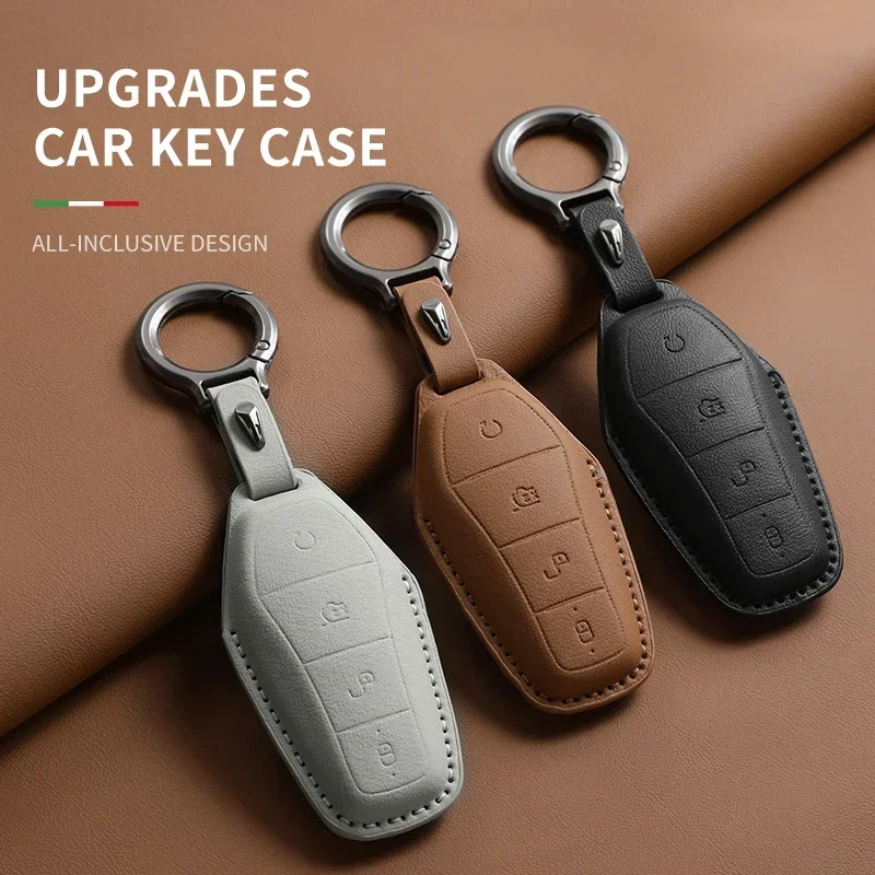 For BYD Song Plus Atto 3 Han EV Tang DM Qin Seal Dolphin Atto 3 Car Key Protection Shell Car Original Color Leather
