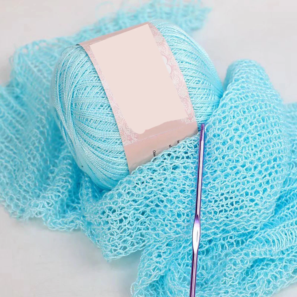 Lace Thread Crochet Thread Fine Thread Pure Cotton Thread Linen Thread Summer Ice Silk Thread Handmade DIY Woven Shawl Yarn 6