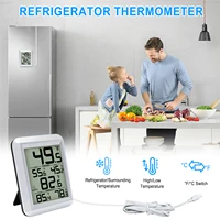 Thermomètre numérique pour réfrigérateur avec capteur étanche de 2 m, enregistrement minimum/Max ° F/ ° C pour réfrigérateur/congélateur/usage domestique 2