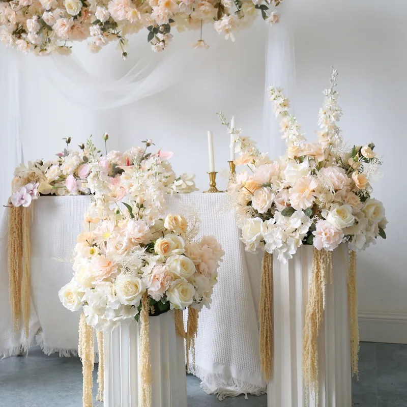 4 Decorazioni Per Auto Da Matrimonio Con Fiori Artificiali – Fiocchi In Poliestere, Colori Champagne, Rosa E Grigio