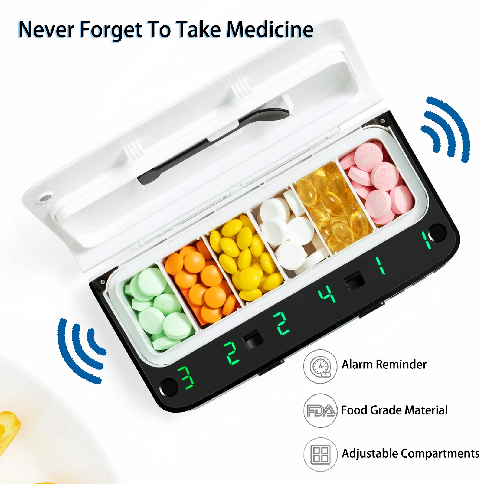 Smart Pill Dispenser Medicine Pill Box Organizer For 7 Days Storage