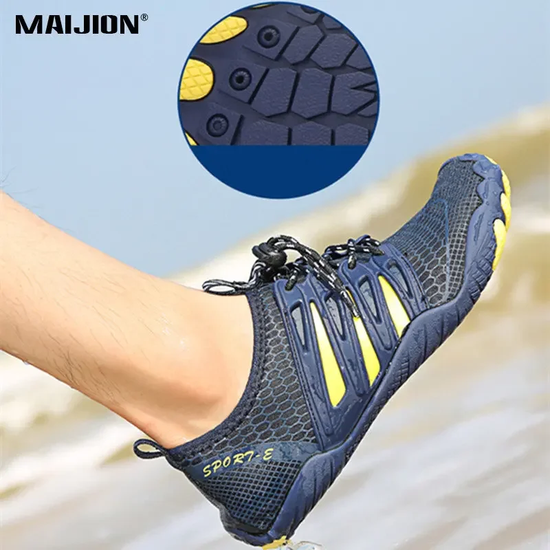 Mens Quick-Dry Wearproof Barefoot Beach Shoes Breathable Non Slip Womens Water Shoes Seaside Upstream Aqua