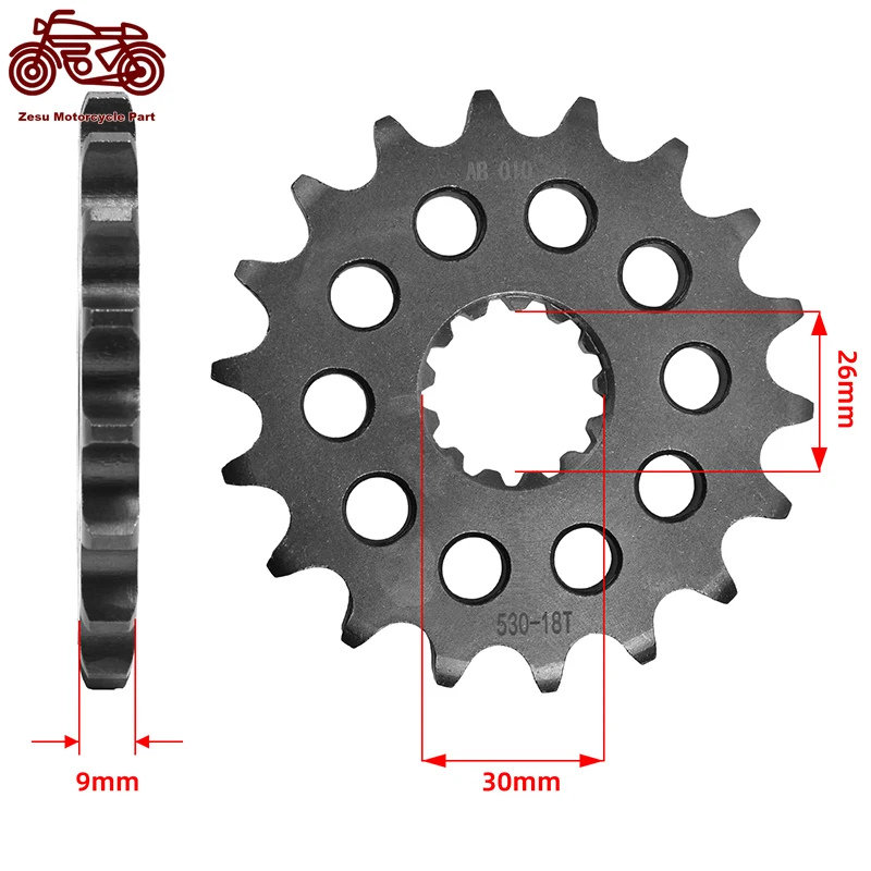 

530-18T 530 18 Tooth Motorcycle 20CrMnTi Front Sprocket Silent Sprocket For Triumph 1050 Speed Triple S 16-21 1050 Speed 94 R 16
