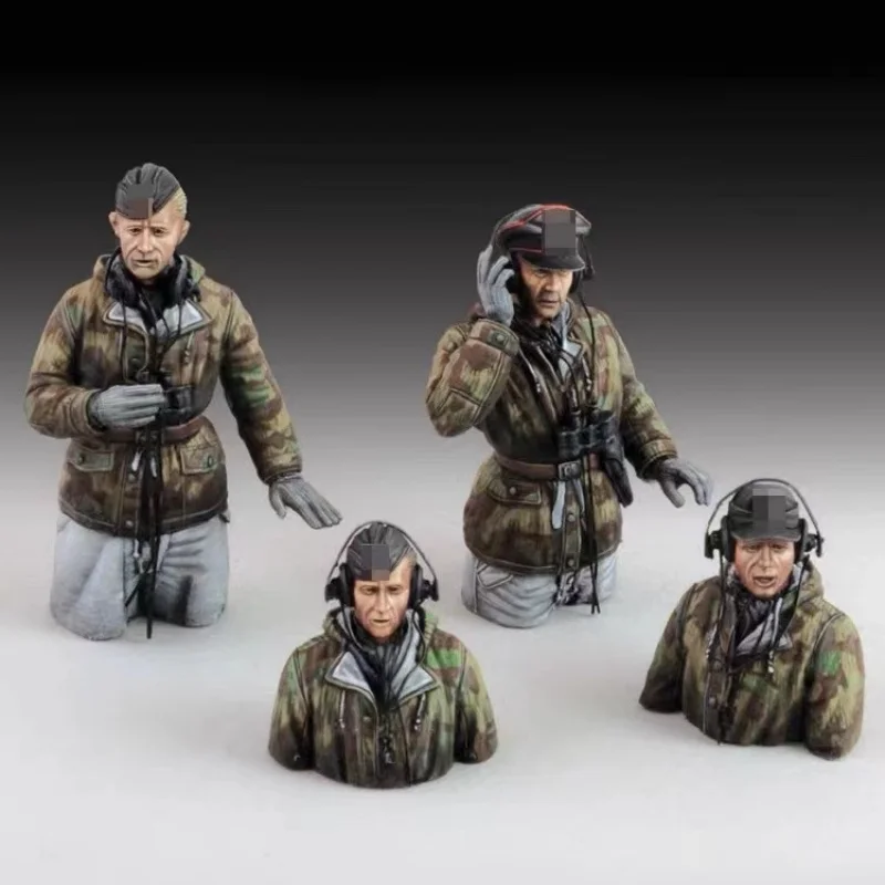 1/35 Scale Resin Figures – US Soldier & Civilians With Accessories, Unpainted, Unbuilt