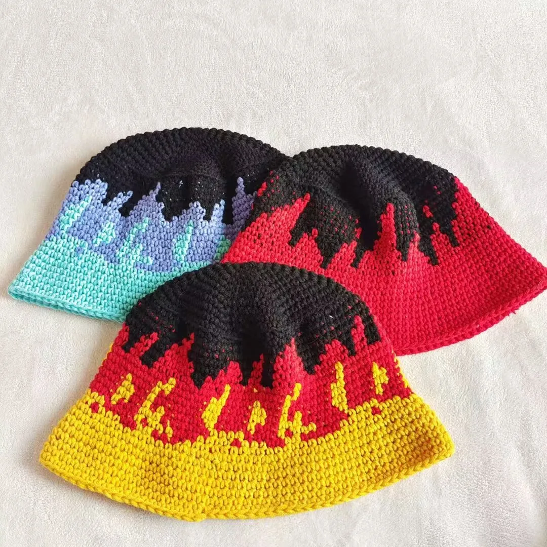 

2023 New Flame Fisherman's Hat Hand-knitted Fashion Sun Hat
