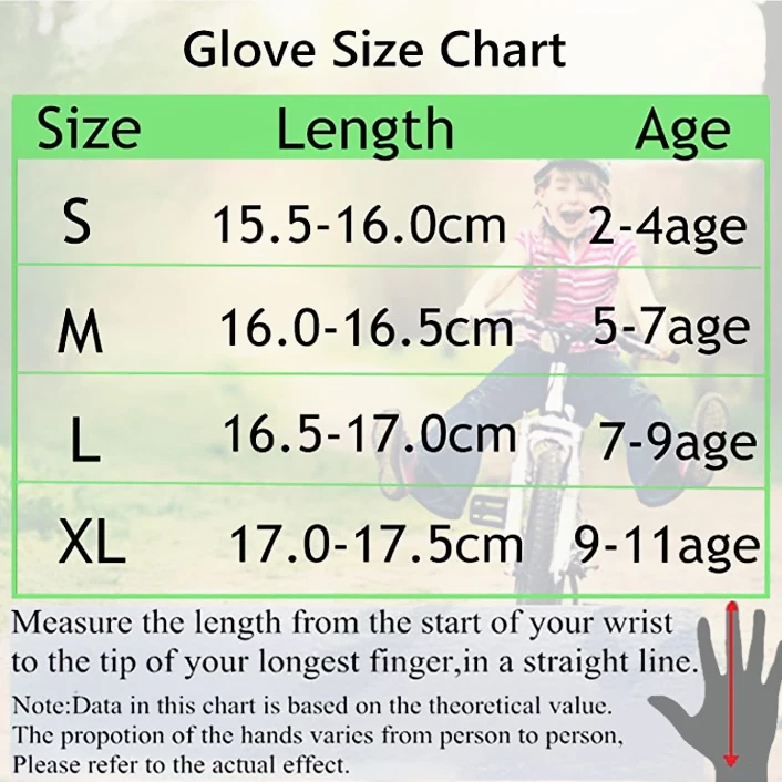 Boys Girls Kids Cycling Gloves Full Finger Bike Bicycle Breathable Glove Touchscreen Grip Outdoor 2-11 Year