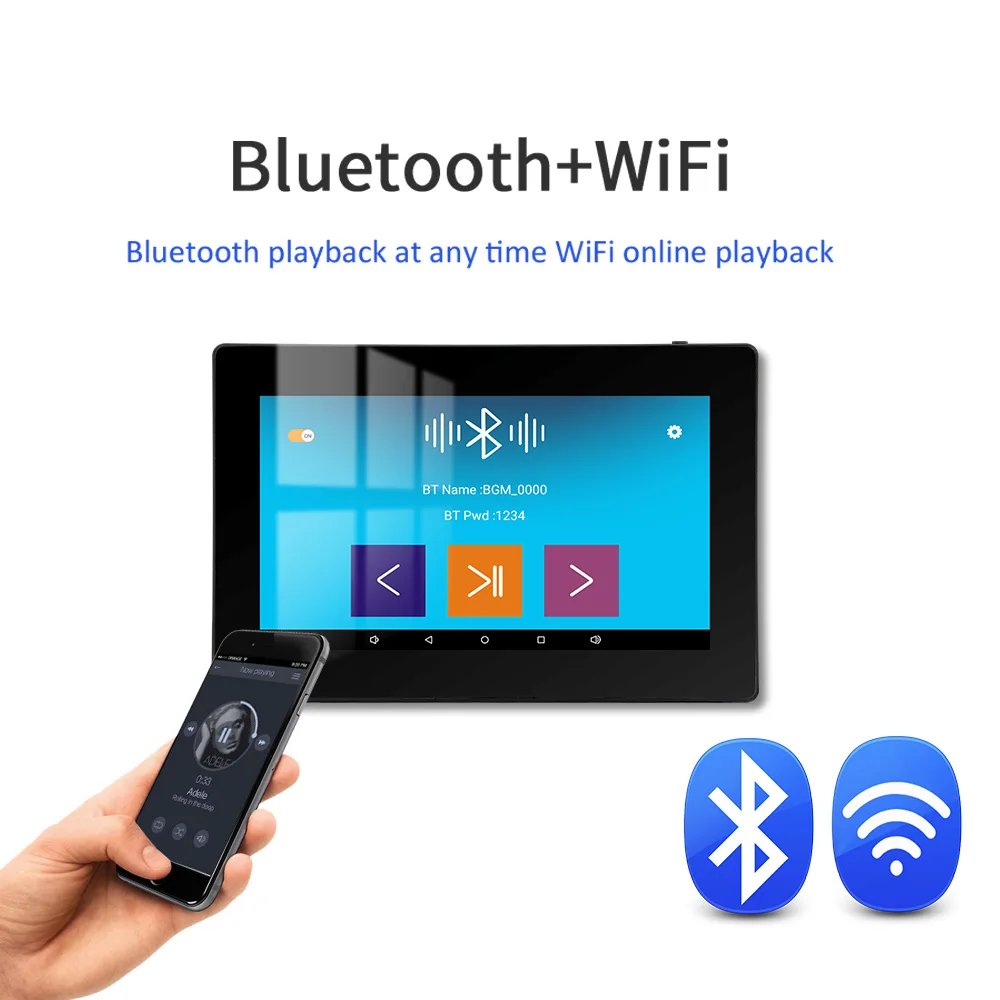 Amplificateur mural WiFi Bluetooth, cadre métallique 7 